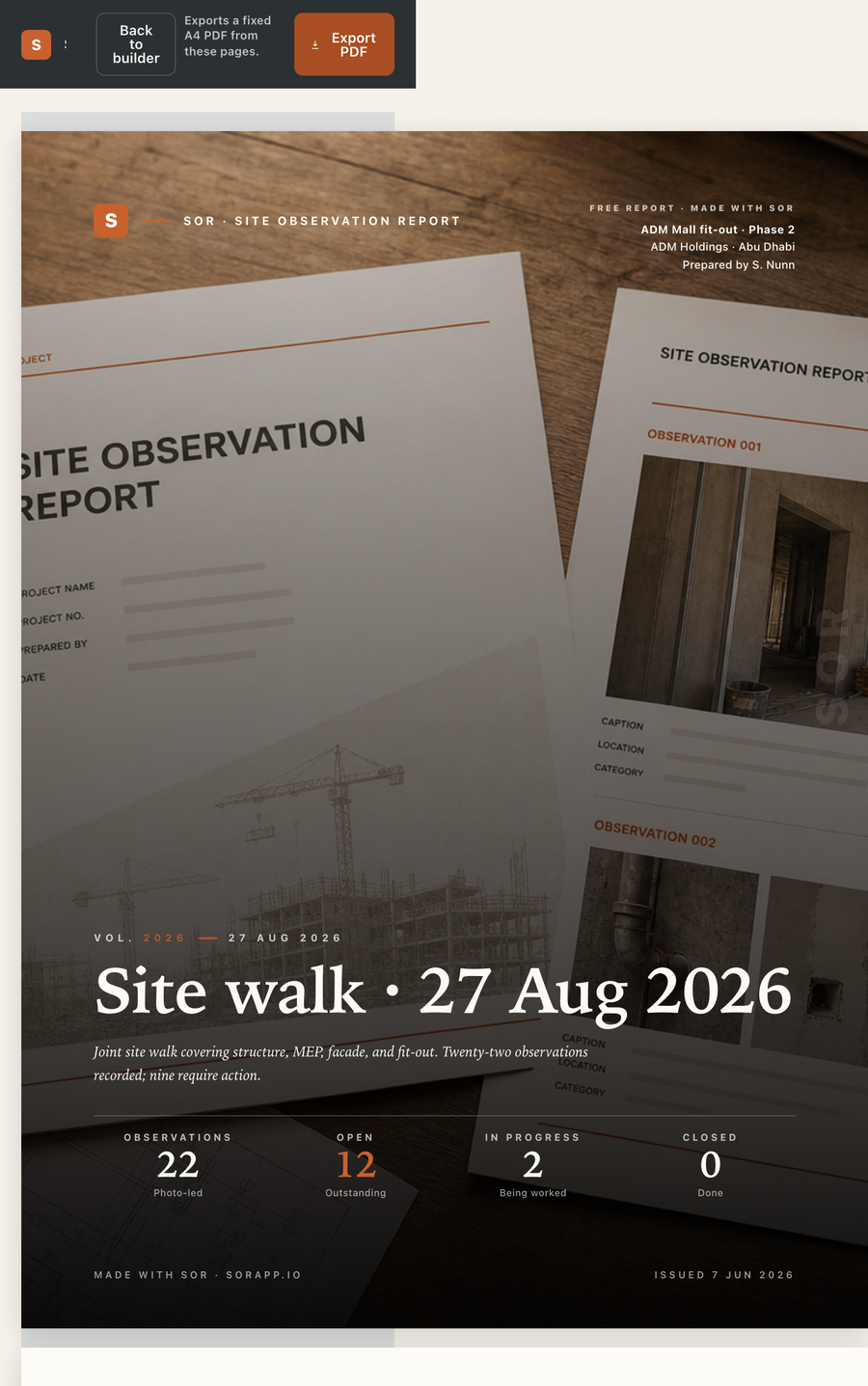 SOR free report branding preview